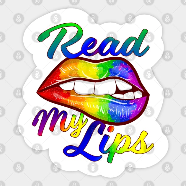 Read My Lips Fun Rainbow Lips Sticker by SoCoolDesigns